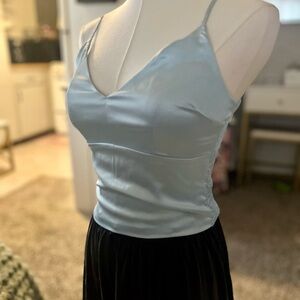 Abercrombie & Fitch Satin Camisole - Light Blue